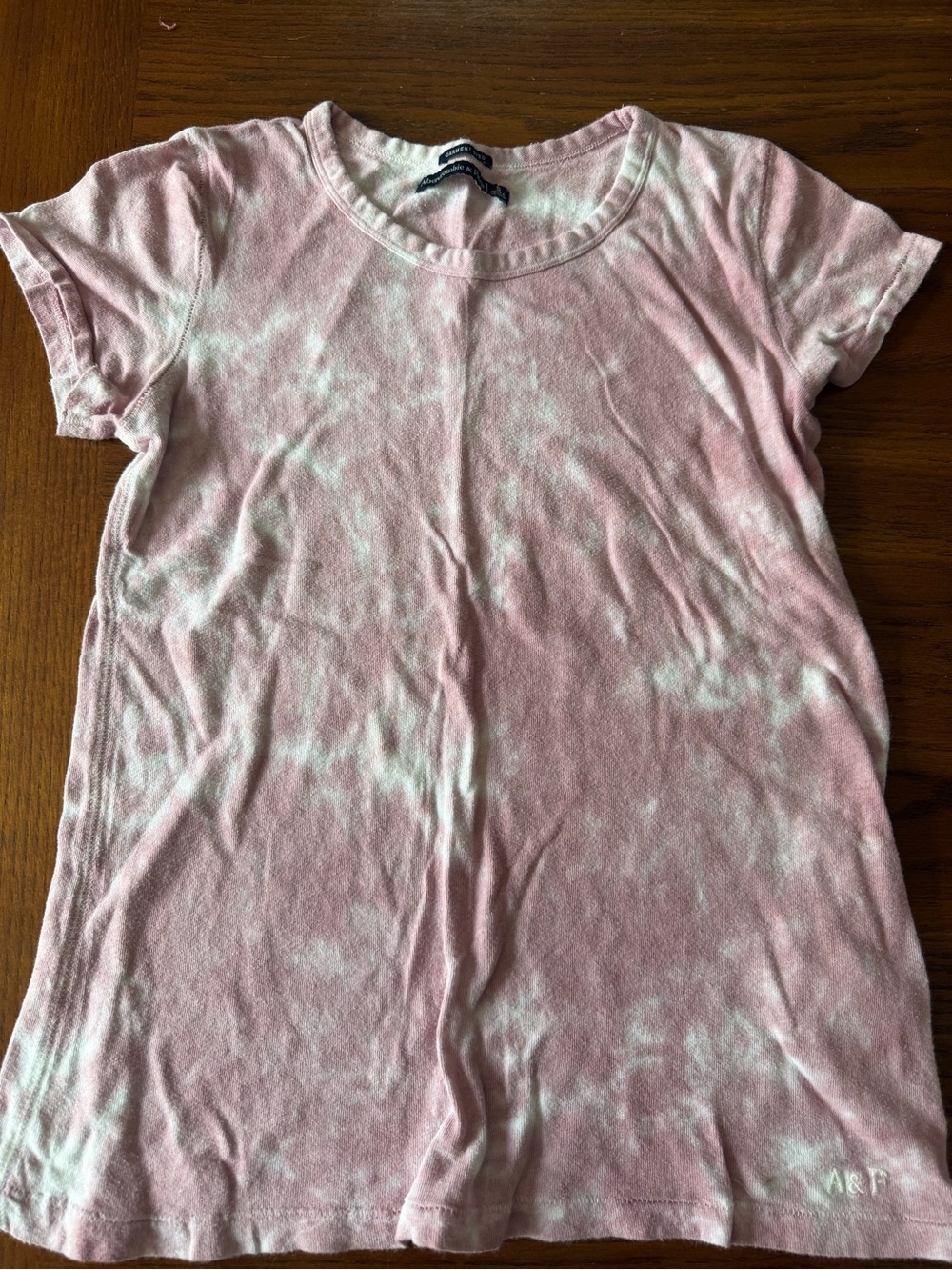 Abercrombie & Fitch Pink and White Tie-Dye Tee